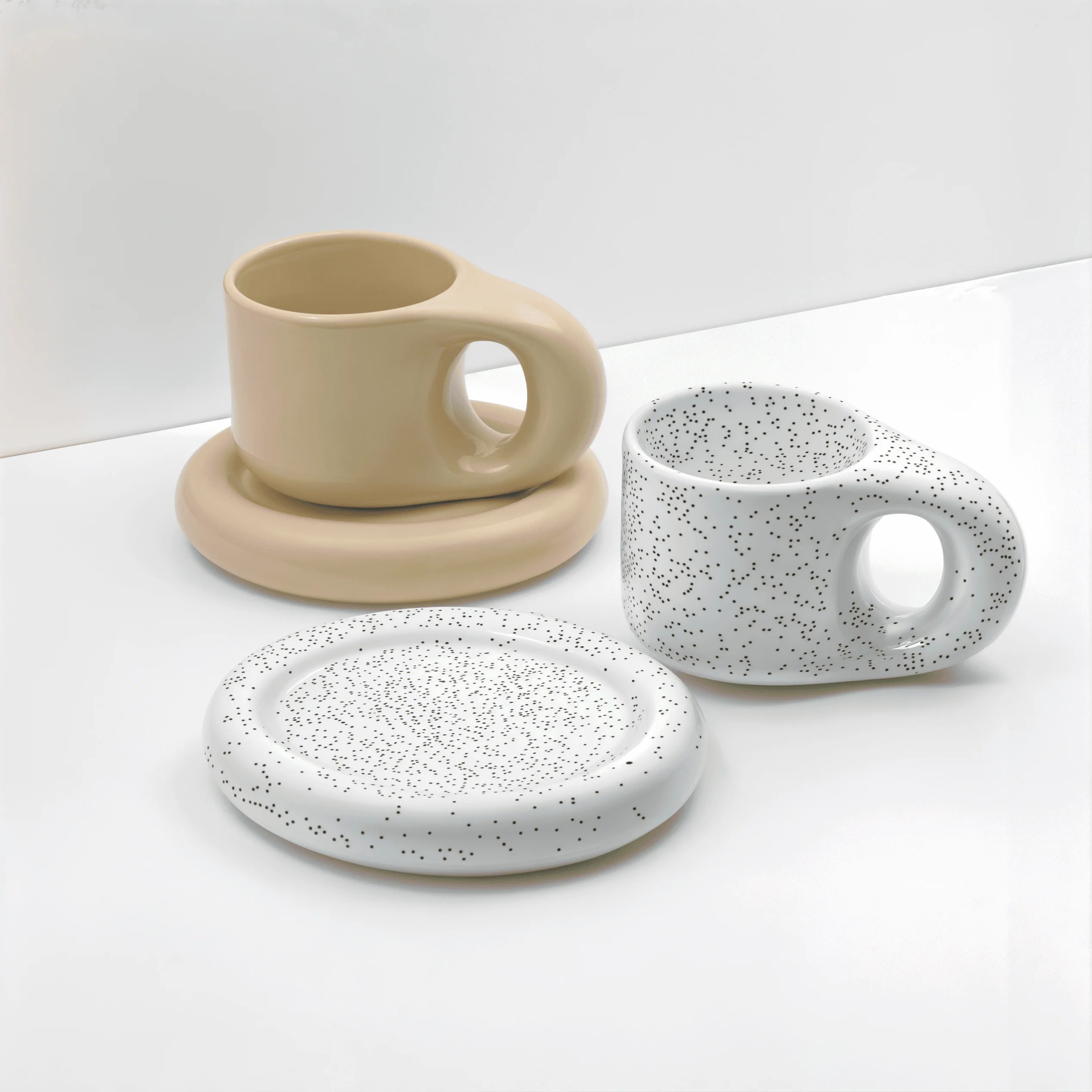 Minimalistporcelaincupandsaucerset-Homeko2 Minimalist porcelain cup and saucer set - Homeko