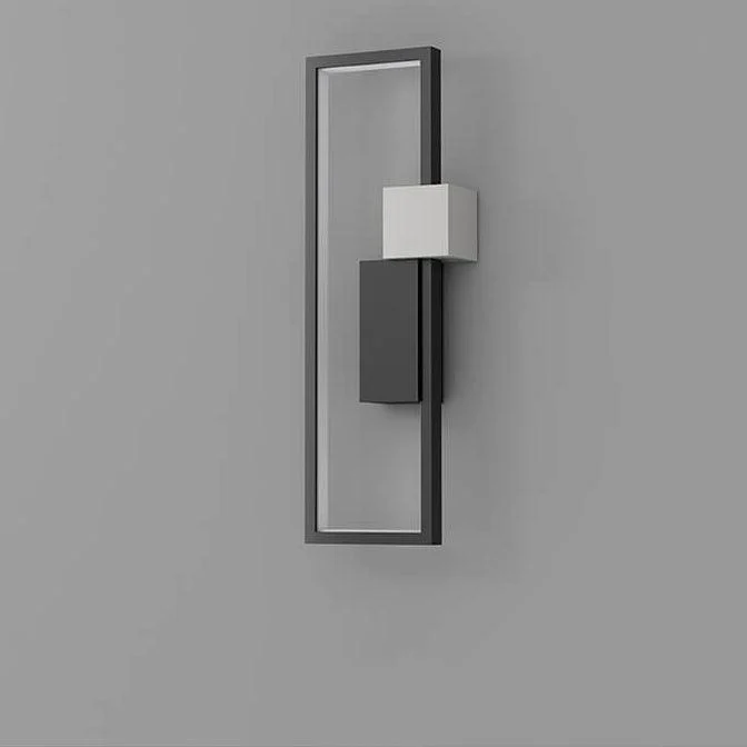 Minimalist square LED wall lamp with iron and silicone frame - Homeko