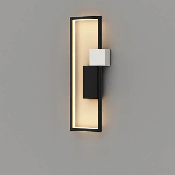 Minimalist square LED wall lamp with iron and silicone frame - Homeko
