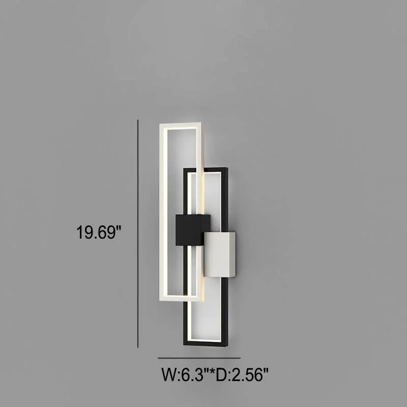 Minimalist square LED wall lamp with iron and silicone frame - Homeko