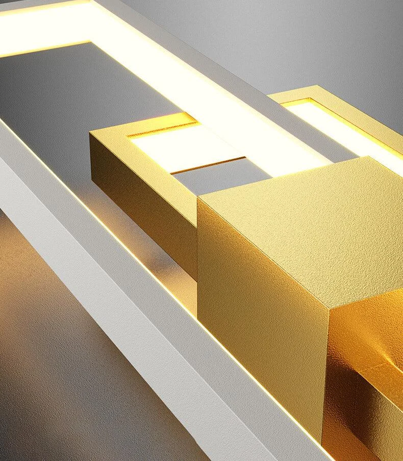 Minimalist square LED wall lamp with iron and silicone frame - Homeko
