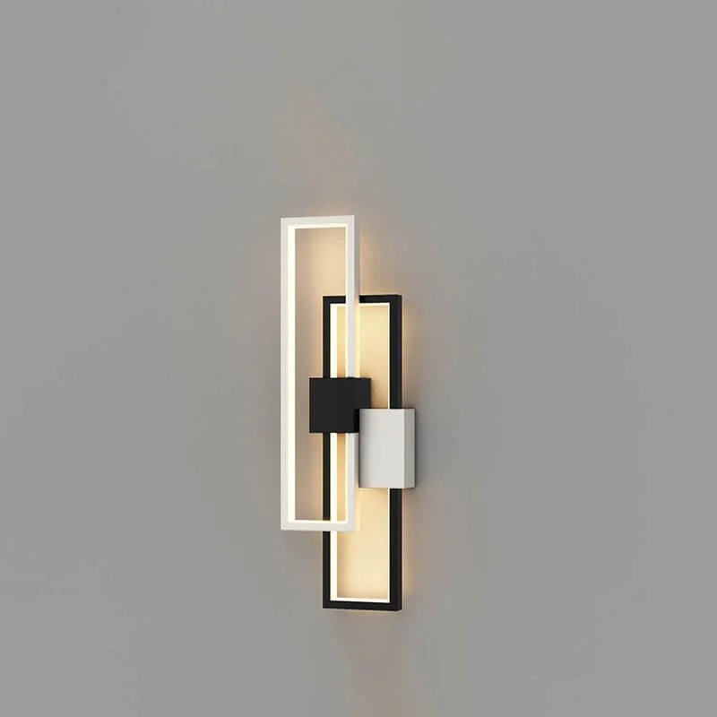 Minimalist square LED wall lamp with iron and silicone frame - Homeko
