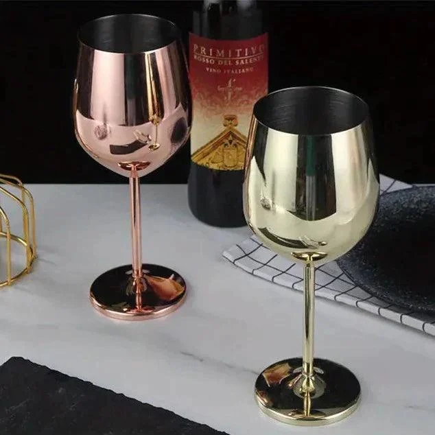 MirrorTintStainlessSteelWineGlass-Homeko2 Mirror Tint Stainless Steel Wine Glass - Homeko