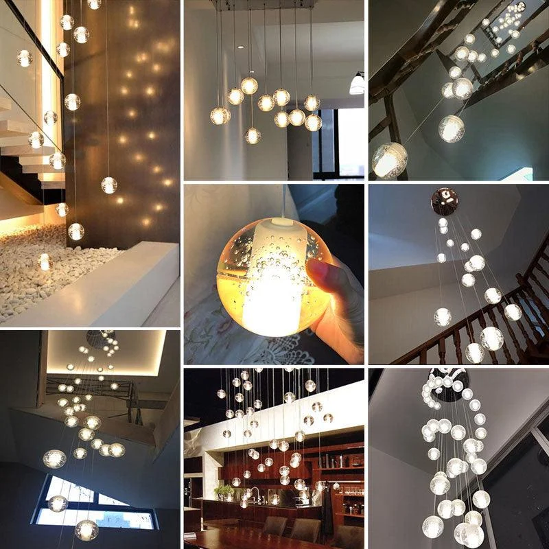 Modern Crystal Glass Ball Led Pendant Lights Fixtures Multiple Staircase Lamps Bar Hanging Lamp For Hotel 1594d2ee 07ab 419a 841d D0d40f5f027c