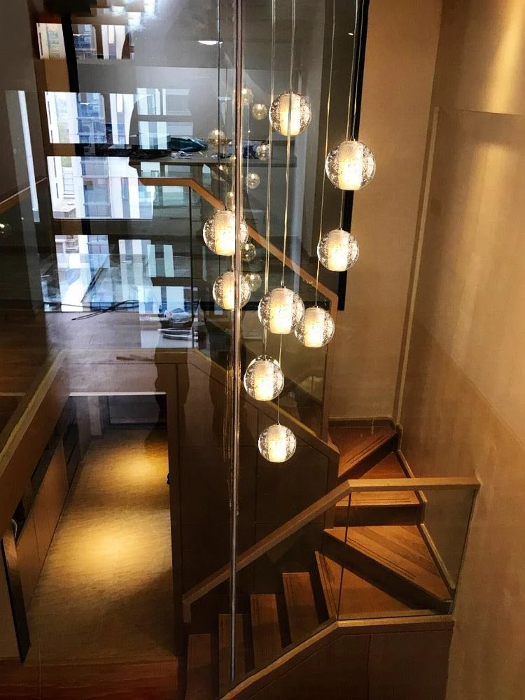 Modern Crystal Glass Ball Led Pendant Lights Fixtures Multiple Staircase Lamps Bar Hanging Lamp For Hotel 3d1e7fd1 263f 4429 8534 B50aba636183