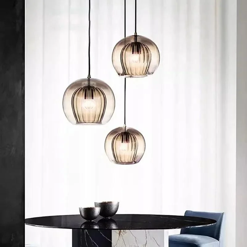 TimberGlow - Modern glass pendant light - ISTANBULLU LTD