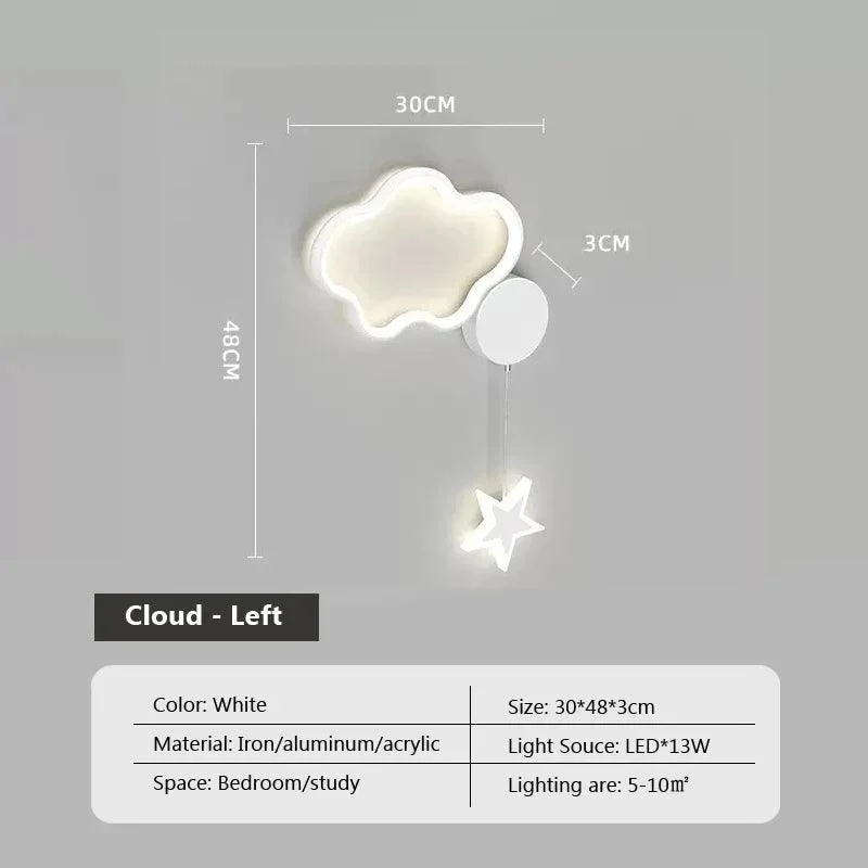 Modern Led Wall Lamp Cloud Star Moon Black And White Lighting For Children S Room Study 380a6080 5917 40c1 Aa3c F552bf6d38d0