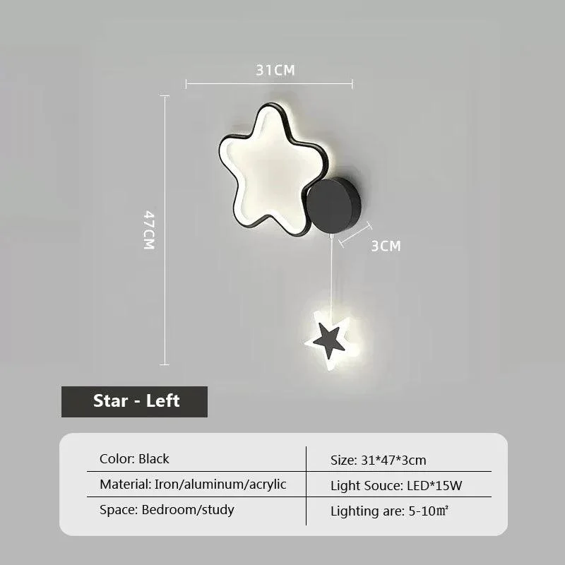 Modern Led Wall Lamp Cloud Star Moon Black And White Lighting For Children S Room Study 56498c05 Da98 4a9a A924 F19d10248f1a