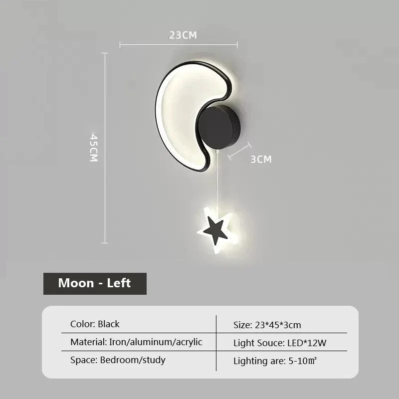 Modern Led Wall Lamp Cloud Star Moon Black And White Lighting For Children S Room Study 9be16907 Ee90 4c25 B521 C2e08abf8621