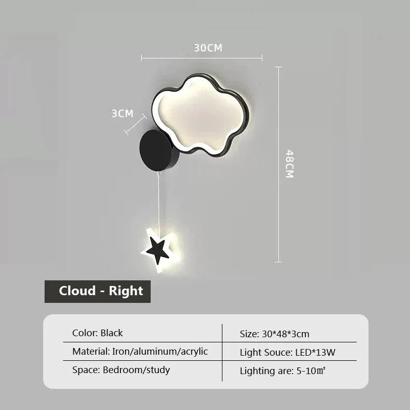Modern Led Wall Lamp Cloud Star Moon Black And White Lighting For Children S Room Study Caae4e92 65a8 446e 8b53 93f8c8ef2052