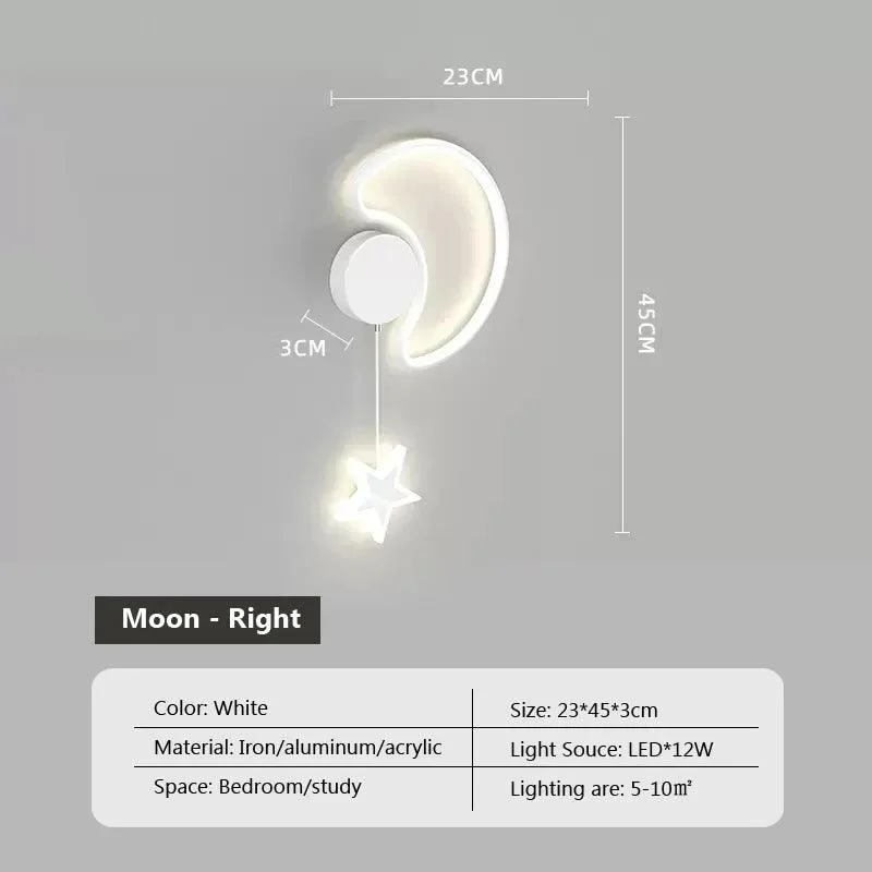 Modern Led Wall Lamp Cloud Star Moon Black And White Lighting For Children S Room Study F2077162 794c 4fd4 8fee 2f7e17b58530