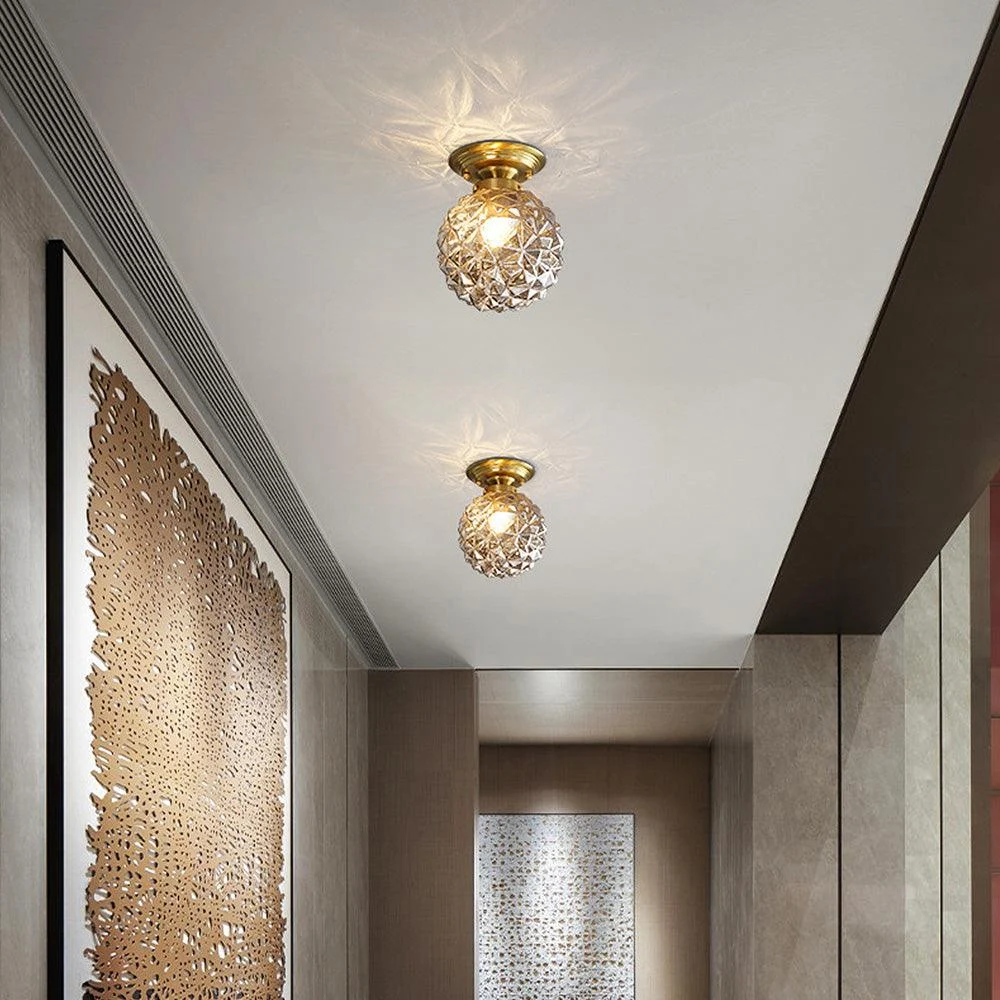 ModernClearGlassBallCeilingLampforHallway-Homeko2 Modern Clear Glass Ball Ceiling Lamp for Hallway - Homeko