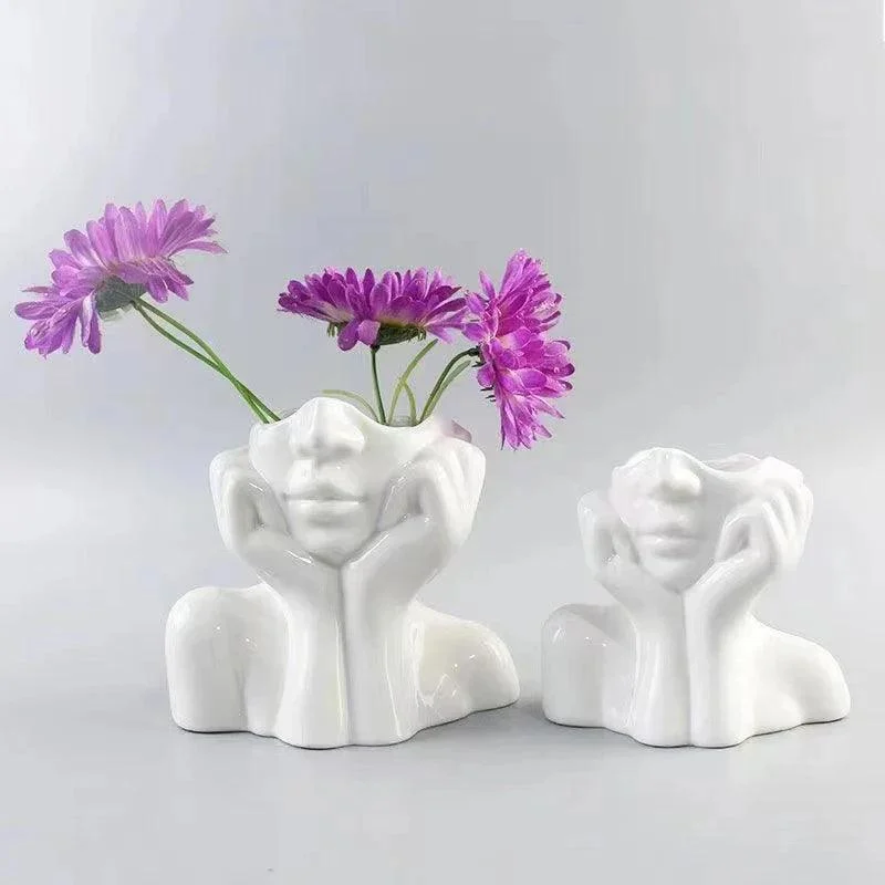 ModernFemaleHeadVase-Homeko4 Modern Female Head Vase - Homeko