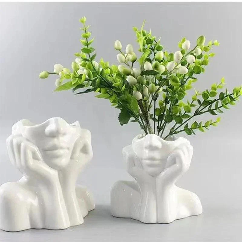 ModernFemaleHeadVase-Homeko5 Modern Female Head Vase - Homeko
