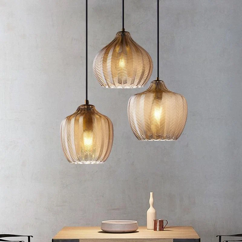 ModernGlassPendantLightwithWaveShadeforDiningRoom-Homeko11 Modern Glass Pendant Light with Wave Shade for Dining Room - Homeko