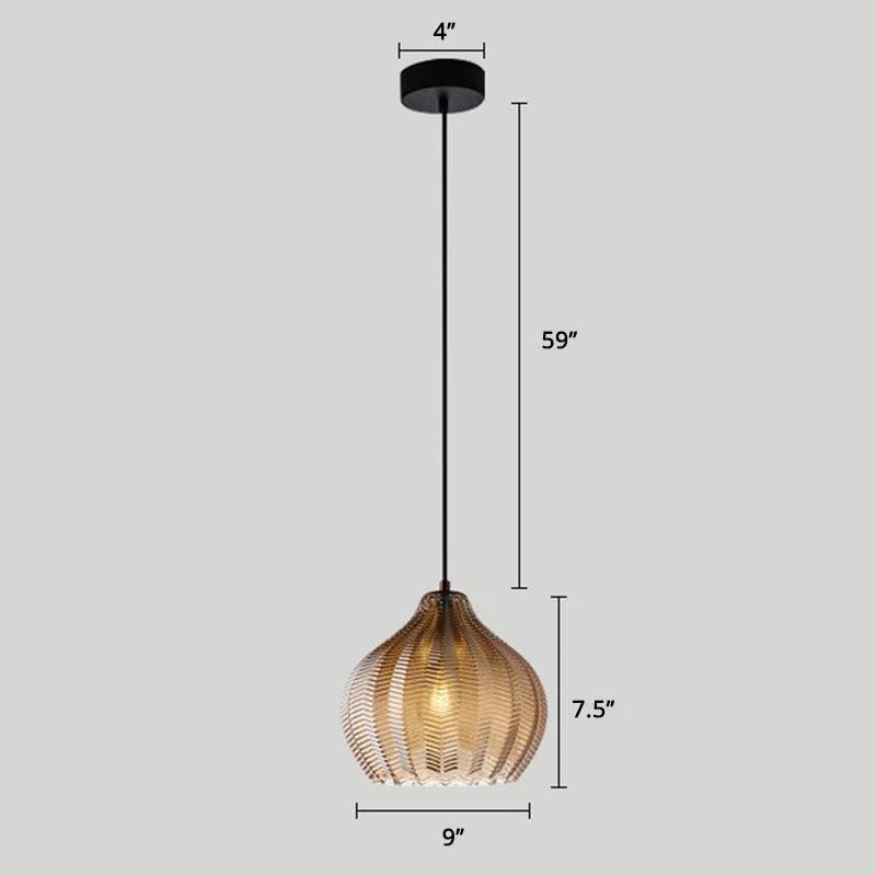 ModernGlassPendantLightwithWaveShadeforDiningRoom-Homeko2 Modern Glass Pendant Light with Wave Shade for Dining Room - Homeko