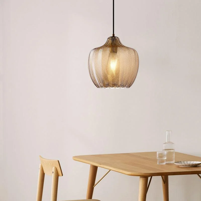 ModernGlassPendantLightwithWaveShadeforDiningRoom-Homeko3 Modern Glass Pendant Light with Wave Shade for Dining Room - Homeko