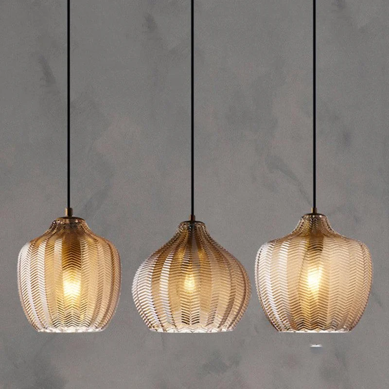 ModernGlassPendantLightwithWaveShadeforDiningRoom-Homeko4 Modern Glass Pendant Light with Wave Shade for Dining Room - Homeko