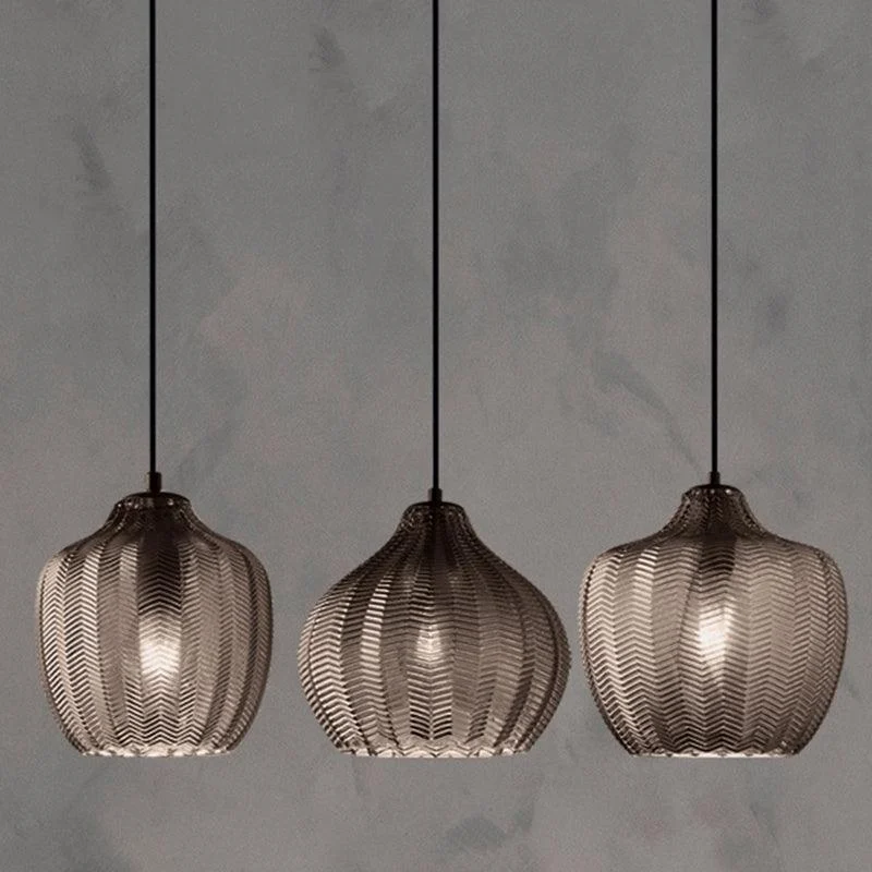 ModernGlassPendantLightwithWaveShadeforDiningRoom-Homeko5 Modern Glass Pendant Light with Wave Shade for Dining Room - Homeko