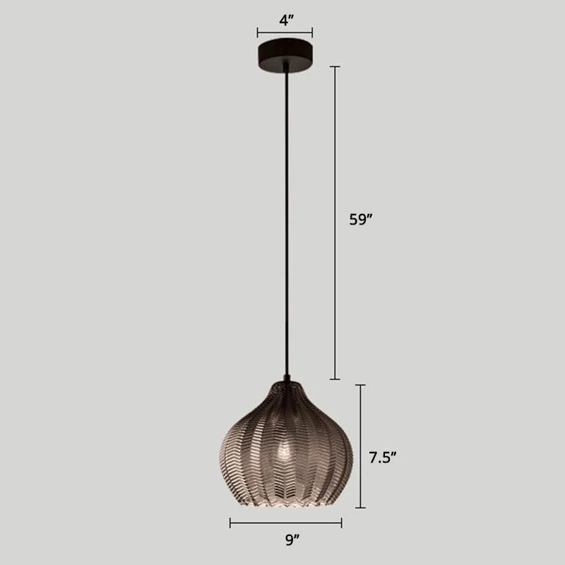 ModernGlassPendantLightwithWaveShadeforDiningRoom-Homeko7 Modern Glass Pendant Light with Wave Shade for Dining Room - Homeko