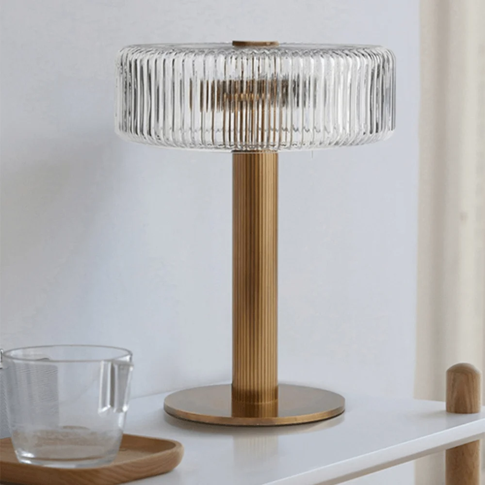 ModernGoldGlassBedroomTableLamp-Homeko2 Modern Gold Glass Bedroom Table Lamp - Homeko