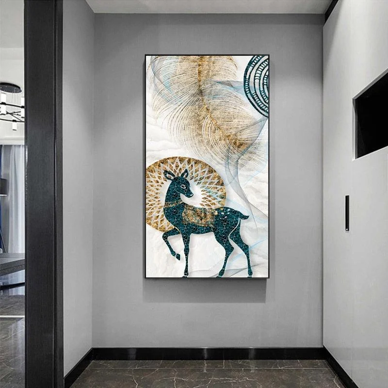 ModernGoldenFoilDeer-Homeko5 Modern Golden Foil Deer - Homeko