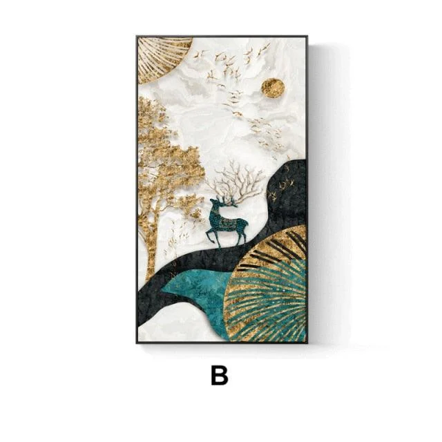 ModernGoldenFoilDeer-Homeko7 Modern Golden Foil Deer - Homeko