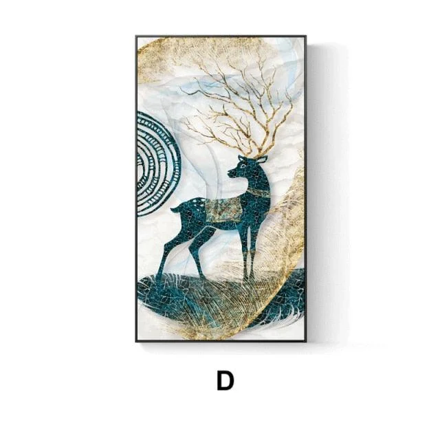 ModernGoldenFoilDeer-Homeko9 Modern Golden Foil Deer - Homeko