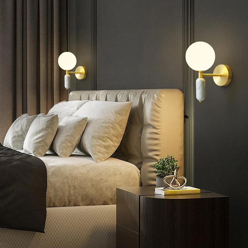 Modern Marble Bedside Lamp Wall Lamp - Homeko