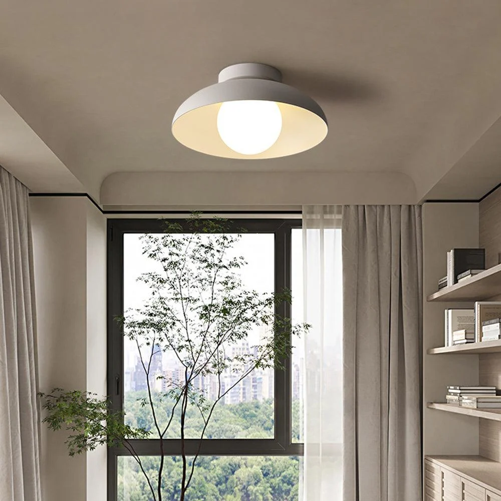 Modern Metal Semi Flush Hallway Ceiling Light - Homeko