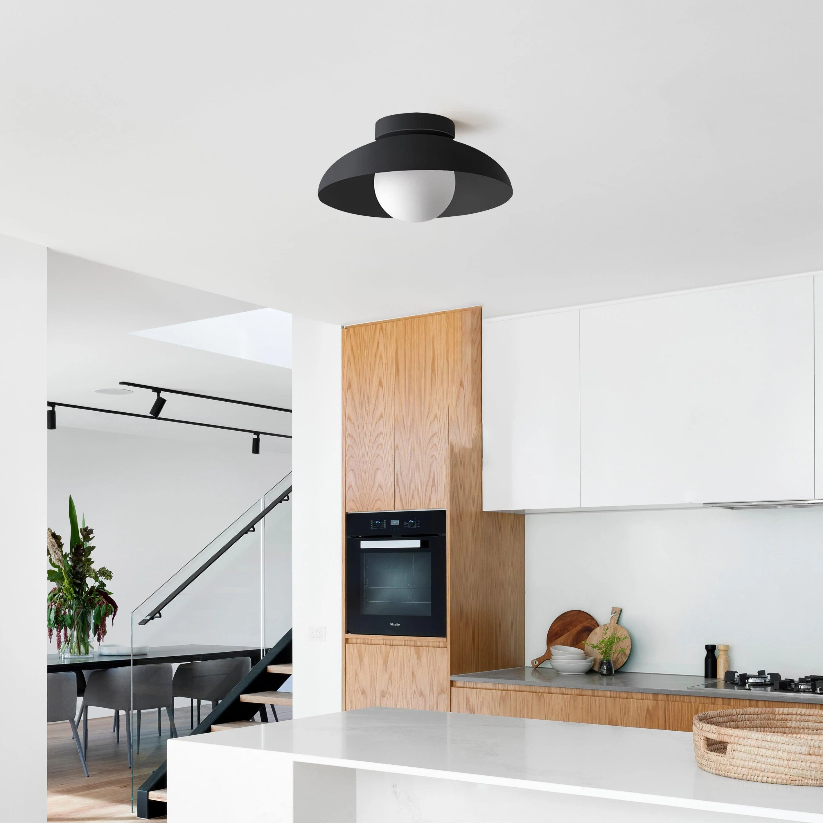 Modern Metal Semi Flush Hallway Ceiling Light - Homeko