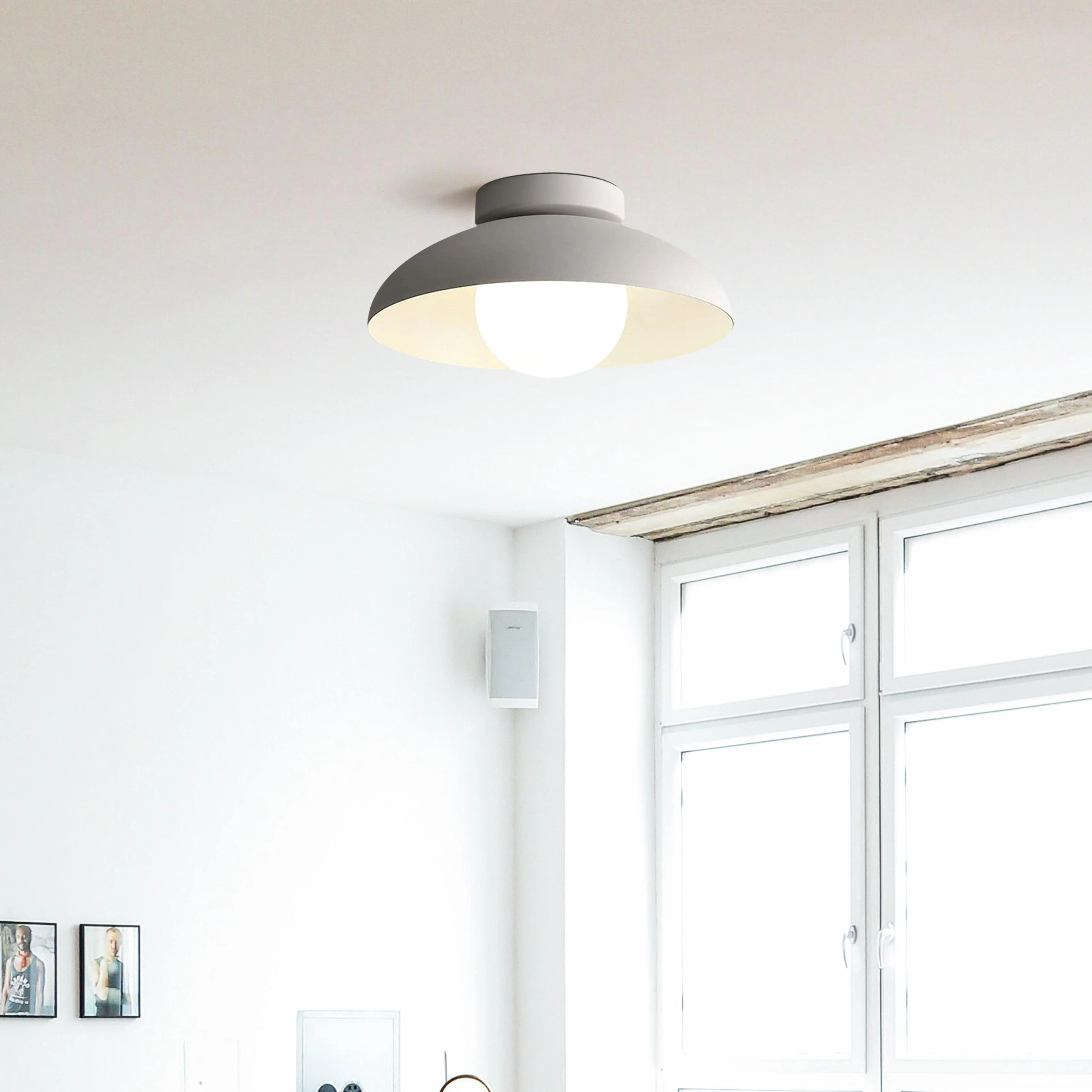 Modern Metal Semi Flush Hallway Ceiling Light - Homeko
