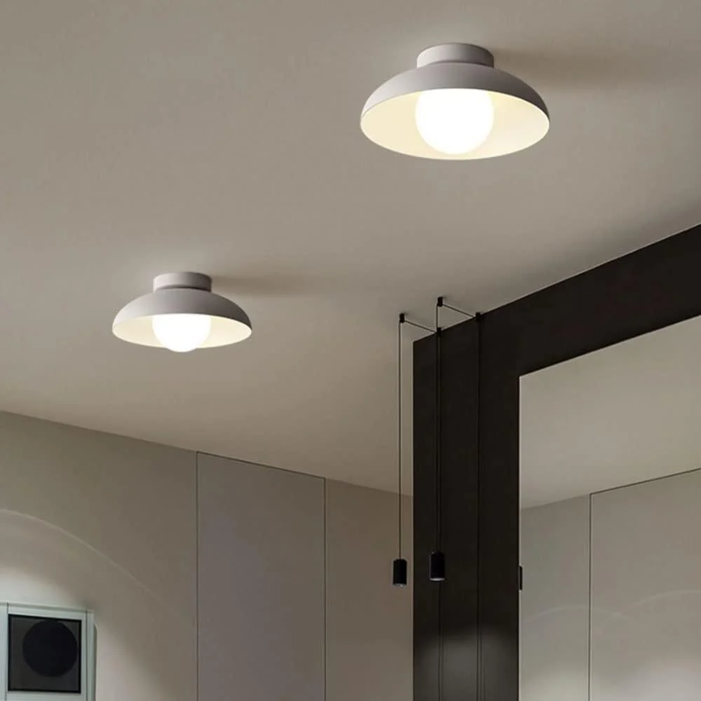 Modern Metal Semi Flush Hallway Ceiling Light - Homeko
