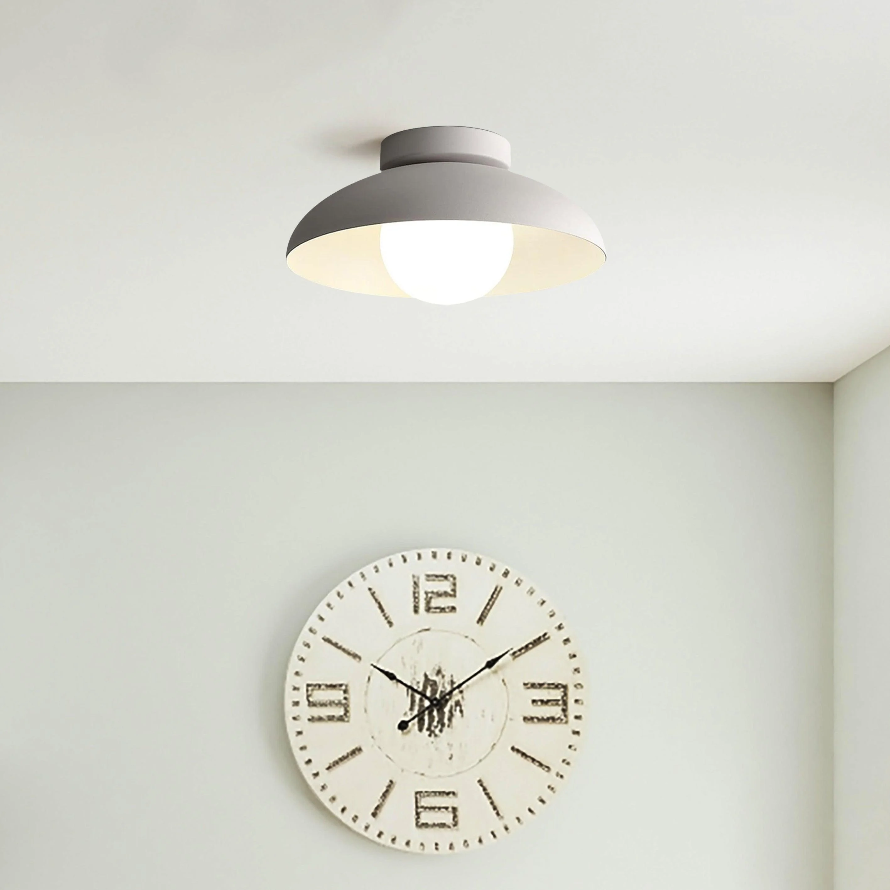 Modern Metal Semi Flush Hallway Ceiling Light - Homeko