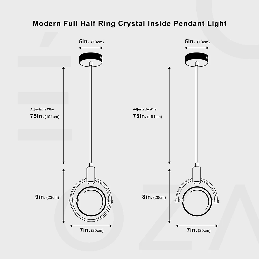 Modern Ring Crystal LED Pendant Lamp - Homeko