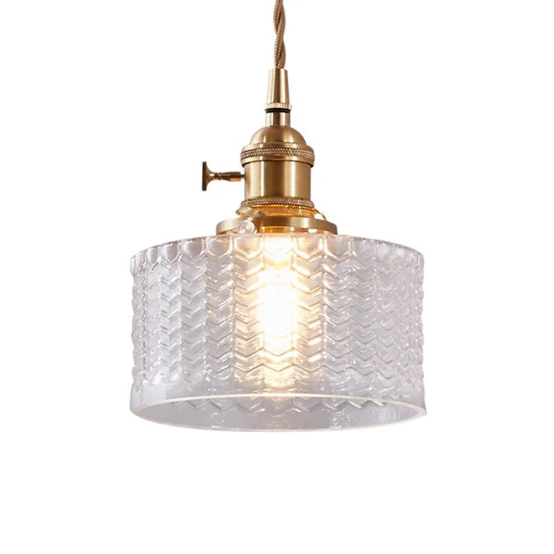 ModernShortCylinderPendantLampwithKnobinBrass-Homeko5 Modern Short Cylinder Pendant Lamp with Knob in Brass - Homeko