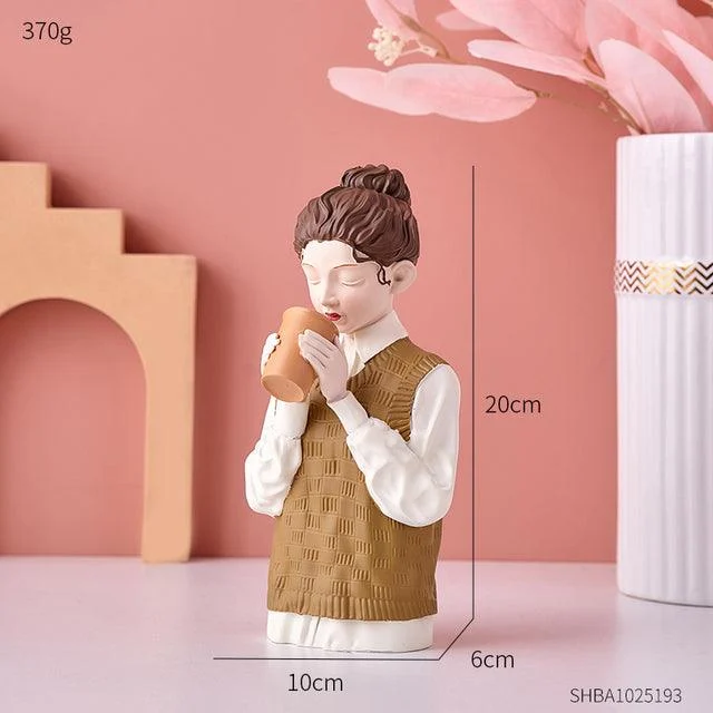 Modern Sweater Girl Figurines - Homeko