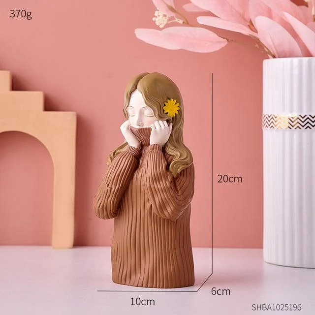 Modern Sweater Girl Figurines - Homeko