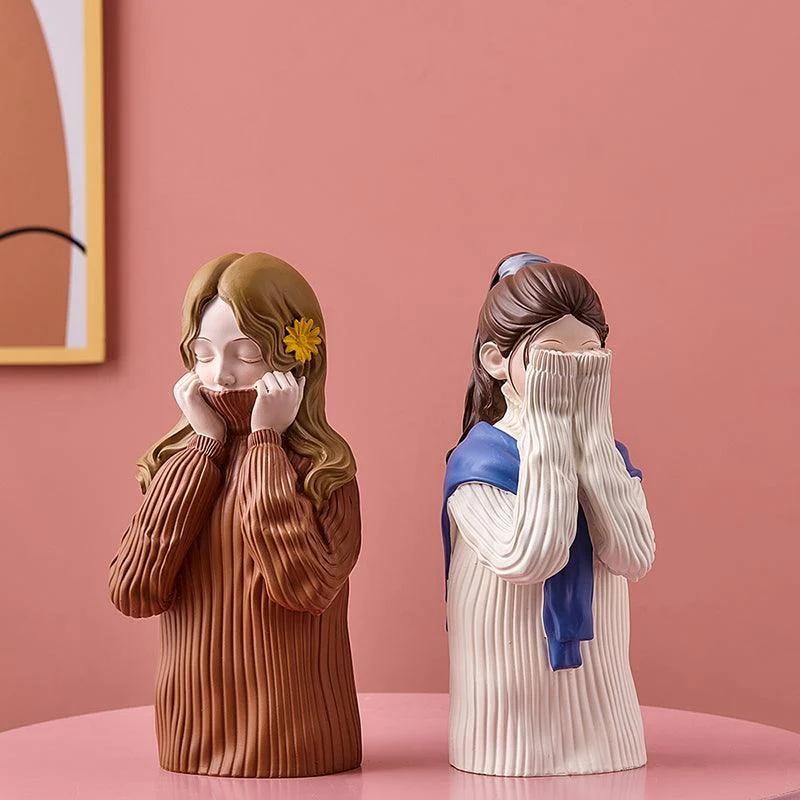 Modern Sweater Girl Figurines - Homeko