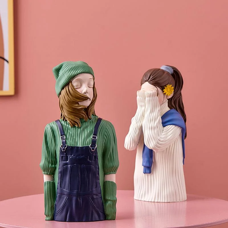 Modern Sweater Girl Figurines - Homeko