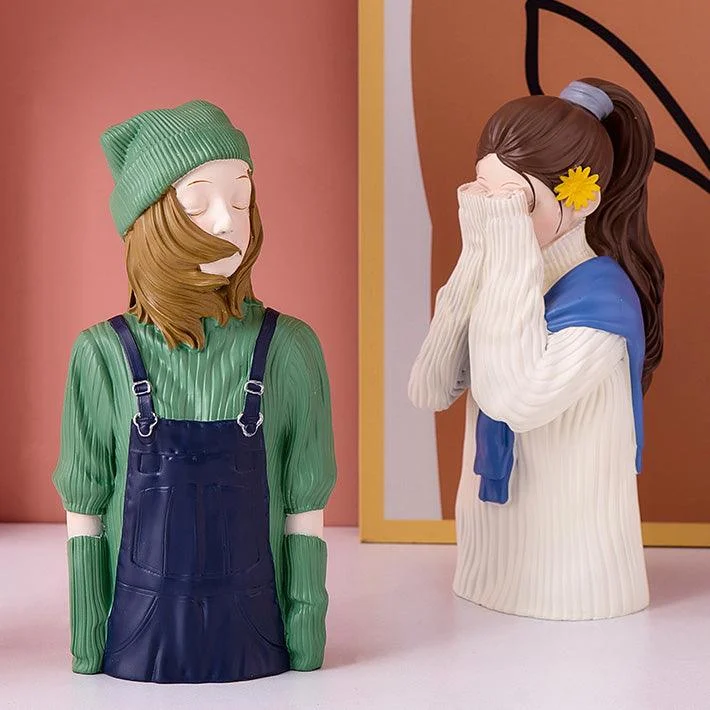Modern Sweater Girl Figurines - Homeko