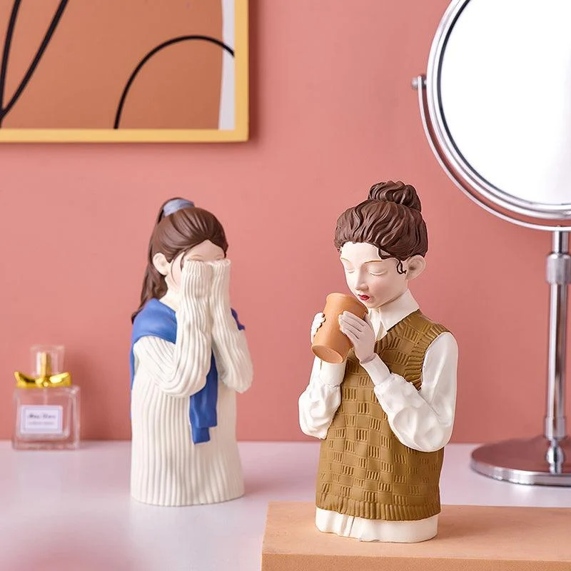 Modern Sweater Girl Figurines - Homeko