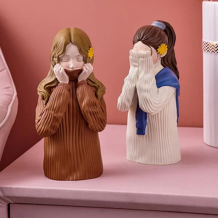 Modern Sweater Girl Figurines - Homeko