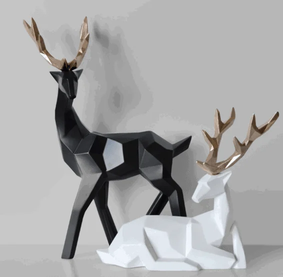 Modern Deer Statues (2pc) -