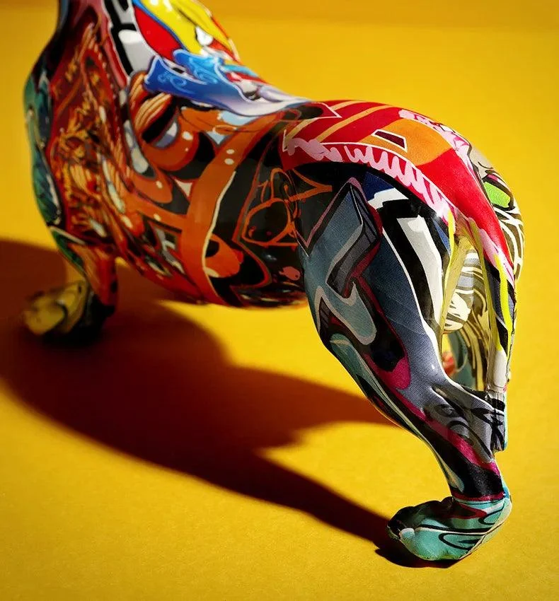 Modern_Painted_Dachshund_Dog_Decoration_Office_Decor_Sculptures_and_Statues_-_-4346530 Modern Painted Dachshund Dog Decoration Office Decor Sculptures and Statues -