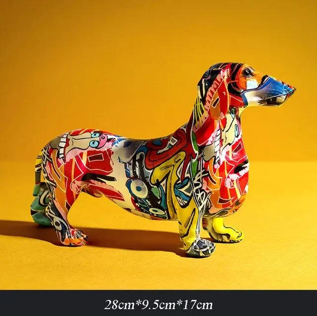 Modern_Painted_Dachshund_Dog_Decoration_Office_Decor_Sculptures_and_Statues_-_-4346534 Modern Painted Dachshund Dog Decoration Office Decor Sculptures and Statues -