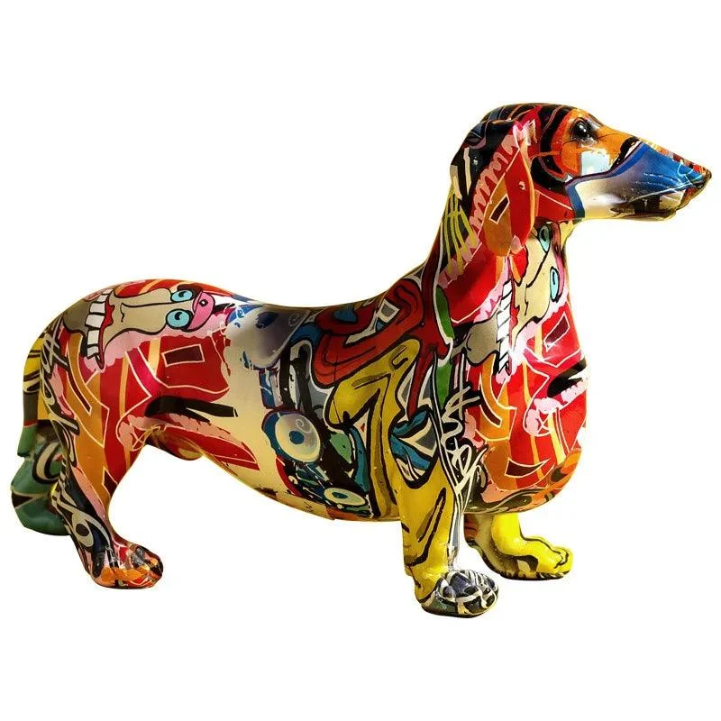 Modern_Painted_Dachshund_Dog_Decoration_Office_Decor_Sculptures_and_Statues_-_-4346542 Modern Painted Dachshund Dog Decoration Office Decor Sculptures and Statues -