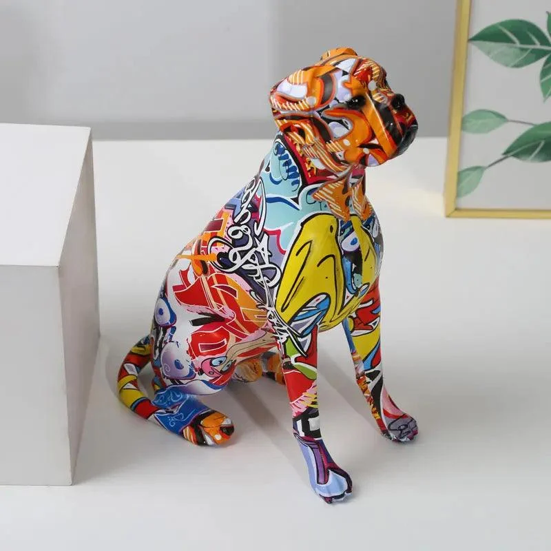 Modern Water Painted Boxer Dog Sculptures and Statues Resin Crafts -