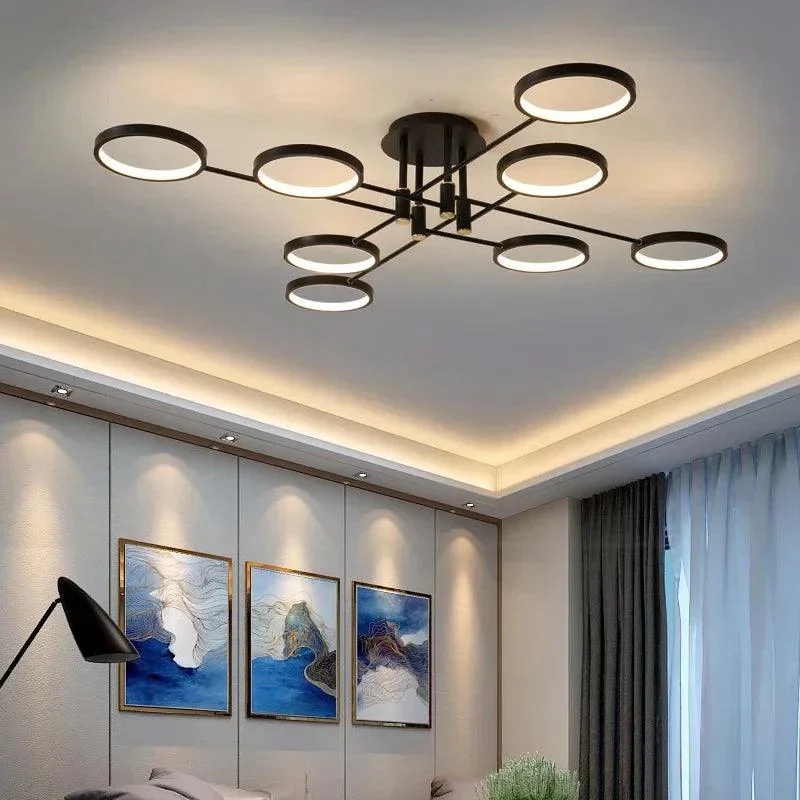 Moderne Led Kroonluchter Voor Woonkamer Slaapkamer Zwart 1 2 6 8 Cirkels Aluminium Plafondlamp Met Afstandsbediening A8ac4d41 966d 4442 8bc0 C81f31af3f39
