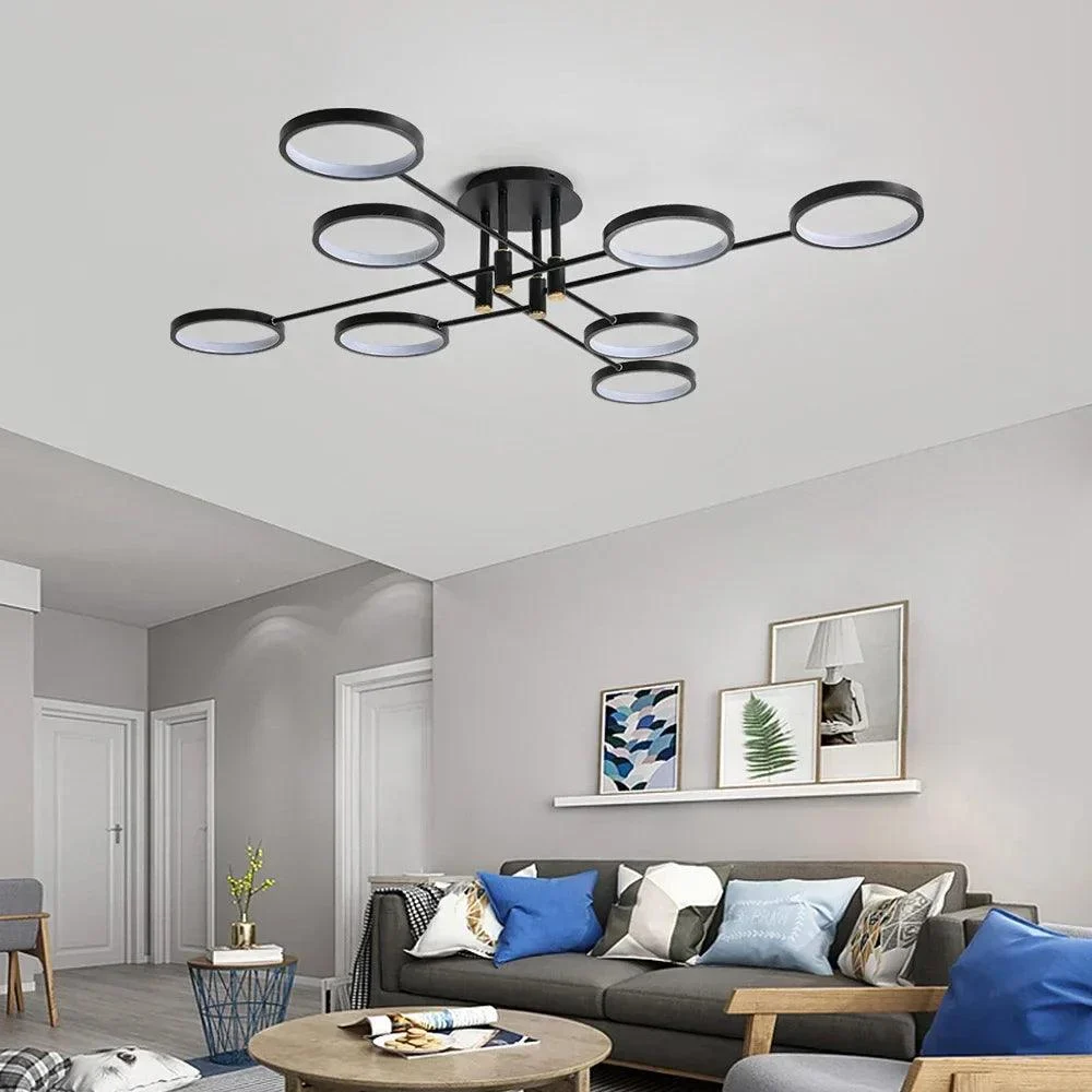 Moderne Led Kroonluchter Voor Woonkamer Slaapkamer Zwart 1 2 6 8 Cirkels Aluminium Plafondlamp Met Afstandsbediening Cb2e47d4 2a7b 45b3 855d B6cfea1ed919